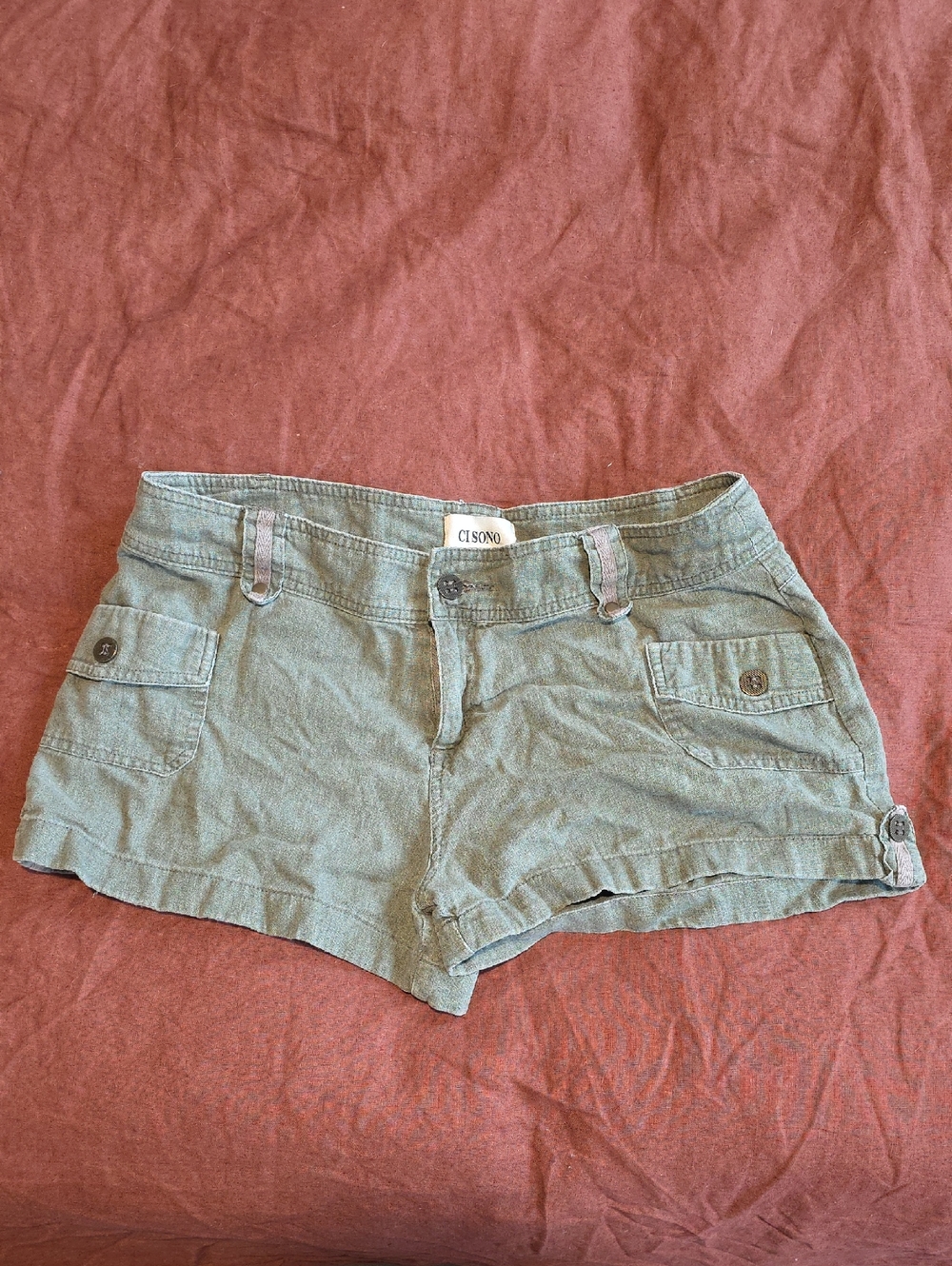 Lughtweight Olive Green Utility Cargo Shorts